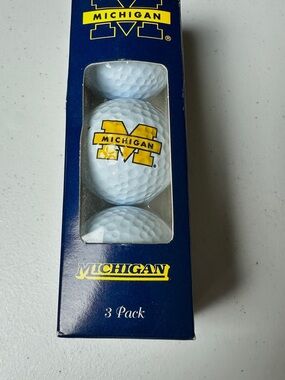 NIB Michigan Wolverines University of Michigan Golf Balls - 3 Pack Go Blue!